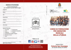 Brochure I Corso di Formazione per Animatori Musicali della Liturgia FRONTE